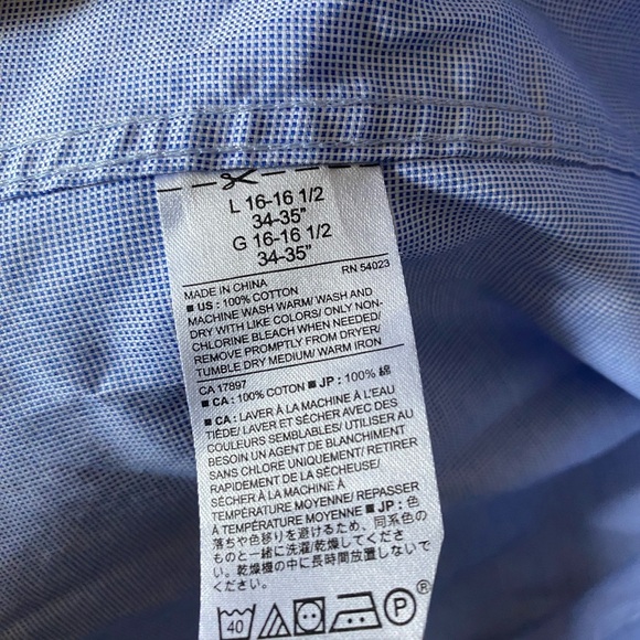 Banana Republic Men's Blue Dress Shirt size L very good condition 100% Cotton - Picture 7 of 8